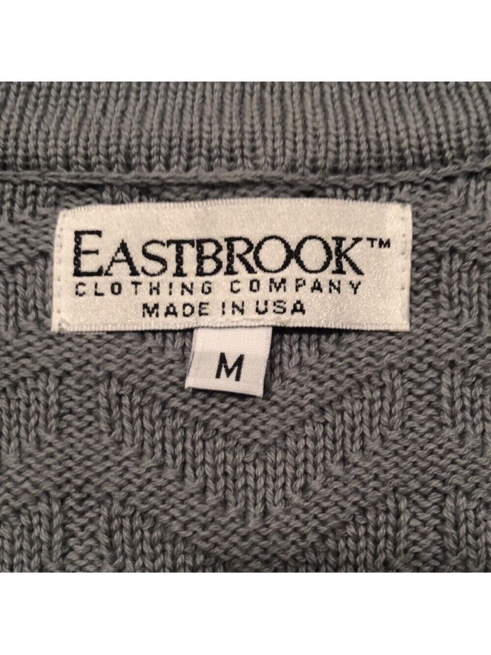 EASTBROOK Clothing Company Zip Front Gray Cable Knit Golf Vest Size M - Picture 8 of 9
